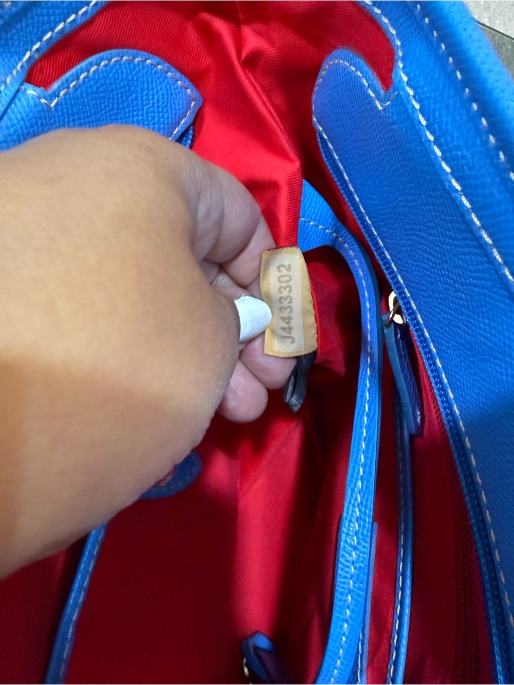 Dooney & Bourke Bright Sky Blue Saffiano
Leather Logo lock tote - Picture 10 of 13